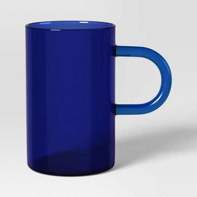 17.9 fl oz Glass Mug with Blue Handle - Room Essentials™