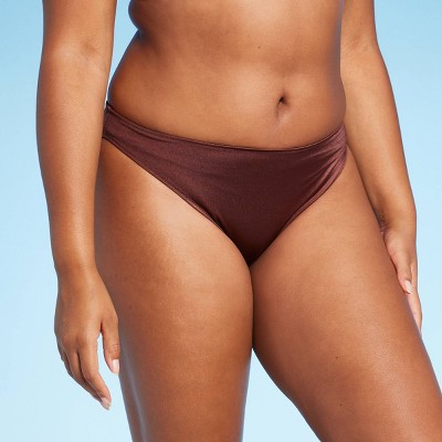 Women's Metallic Cheeky Bikini Bottom - Shade & Shore™ Brown