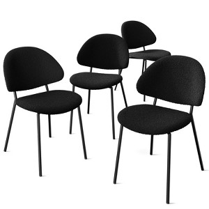 Okak Modern Armless Minimalist-Design Home Dining Chairs for Kitchen Dining Room,Boucle/PU Upholstered Seating Dining Chair Set of 4 - 1 of 4