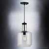 Urban Ambiance Luxury Luxe Industrial Pendant Light,  15.5"H x 9.45"W,  Midnight Black Finish, UHP3711 - 3 of 4