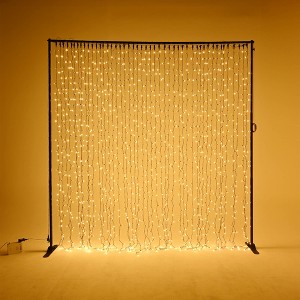 DELight 40x10 Ft Commercial Twinkle Curtain String Light 1920 LED 120V Steel Cable for Event Wedding Party Holiday Decor Yellow - 1 of 4