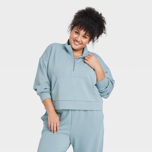 Women's Airy Sleek Ribbed 1/2 Zip Pullover - All In Motion™ - 1 of 3