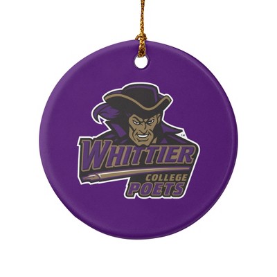 Whittier College Primary Logo Porcelain Holiday Christmas Tree Ornament