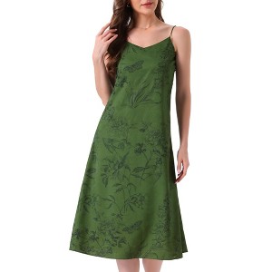 INSPIRE CHIC Women's Spaghetti Strap Sleepwear Camisole Floral Sleeveless Casual Nightgown - 1 of 4
