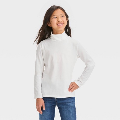 Turtle neck shop white shirt