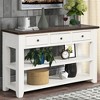 XIYUYEU 48 inch Rectangle Console Table with 3 Storage Drawers and 2 Shelvesf,Modern Entryway Table for Living Room,Hallway - 2 of 4