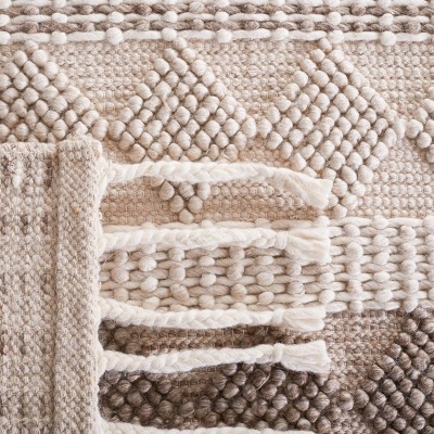 Ivory and Grey 6' x 9' Handmade Wool Flat Woven Rug