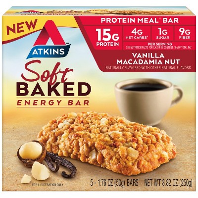 Atkins Soft Baked Energy Meal Bars - Vanilla Macadamia Nut - 8.82oz/5pk