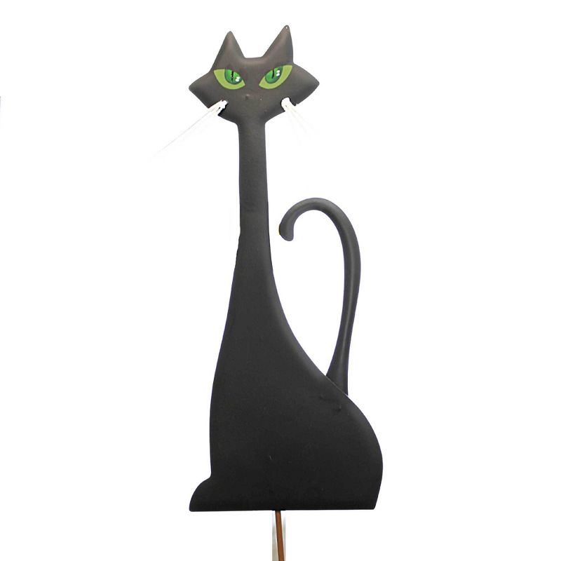 36.0 Inch Tall Black Cat Free Standing Or Stake Decorative Garden Stakes, 1 of 4