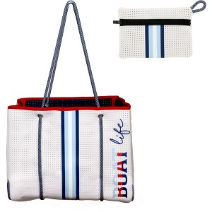 Pavilion Gift Company - Boat Life - Neoprene Tote Bag with Tethered Inner Pouch - Handbags - 1 of 4
