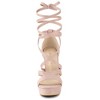 Allegra K Women's Lace Up Platform Chunky High Heels Sandals - 2 of 4