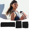 Unique Bargains Stretchy Cotton Blend Sweat Absorbing Sport Headband Wristband Black 3 pcs - 2 of 4