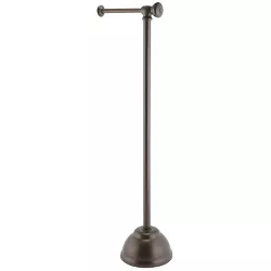 mDesign Decorative Metal Toilet Paper Holder Stand and Dispenser