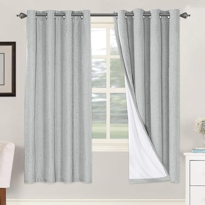 H.Versailtex Linen 100% Blackout Curtains Thermal Insulated Linen Drapes, Grommet White Liner Sold of 2 Panels