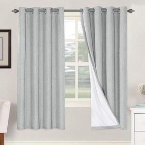 H.Versailtex Linen 100% Blackout Curtains Thermal Insulated Linen Drapes, Grommet White Liner Sold of 2 Panels - 1 of 4