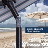 Heynemo 9 ft Patio Umbrella Striped Outdoor Table Market Umbrella with Push Button Tilt, Crank 8 Sturdy Aluminum Ribs & Blue Brown striped - 2 of 4
