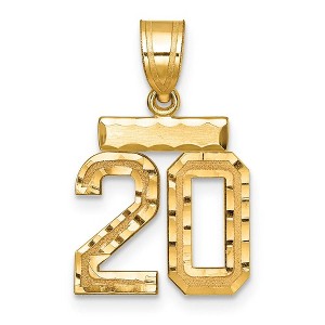 Black Bow Jewelry 14k Yellow Gold, Varsity Collection, Small D/C Pendant Number 20 - 1 of 3