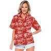 LA LEELA Hawaiian Shirts Womens Casual Summer Button Down Beach Party Collared Blouses Short Sleeve Tropical Vacation Dress Tee Shirts - 4 of 4