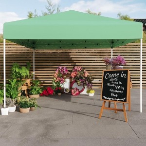 GustoWave Adjustable Height Outdoor 10x10Ft Pop Up Portable Canopy Tent with Carrying Bag for Parties, Camping - 1 of 2