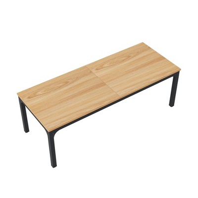 Lirago Brown 78" Rectangular Dining Table E1 Particle Board Metal Frame 27.5x78.7x29.5 6-8 Seater Kitchen Table