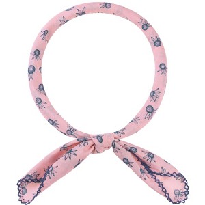 INSPIRE CHIC Women's Floral Printed 100% Cotton Lace Trim Square Scarves 1Pc - 1 of 4