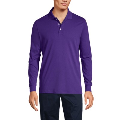 Lands' End School Uniform Men's Long Sleeve Interlock Polo Shirt