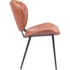 Set of 2 Jeanette Dining Chairs Vintage Brown - ZM Home: Upholstered, Steel Legs, Modern Deco Style - 3 of 4