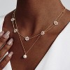 14K Gold Plated Pearl Necklace Set - Layered Daisy & Pearl Choker, Dainty Gift - 2 of 4