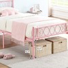 Whizmax Metal Twin Size Bed Frame with Headboard and Footboard for Girls and Boys, Platform Bed Frame with Iron-Art Sweet Heart, No Box Spring Needed - 3 of 4