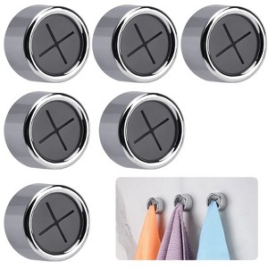 6 Pcs Push In Hand Towel Holder, Round No Drill Towel Holder,for Bathroom Kitchen Home Hand and Dish Towels, Gray - 1 of 4