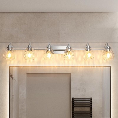 3/4/5/6 Light Bathroom Light Fixtures Chrome Vanity Light Fixtures Over Mirror Wall Mount Lighting Fixture