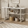 MAYEERTY Console Table with Marble Effect Top Open Shelf For Hallway Living Room Gray - 2 of 4