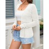 Clearlove Women's Dainty Lace Trim Cardigan Flouncy Hem Crochet Cover Up Lightweight Spring Top - 4 of 4