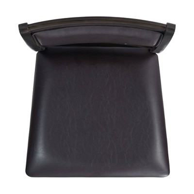 Taylor 5-Piece Walnut Dining Set with Black Faux Leather Chairs