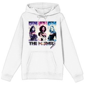 The Marvels Photon, Captain Marvel, Ms. Marvel Adult White Graphic Hoodie - 1 of 3