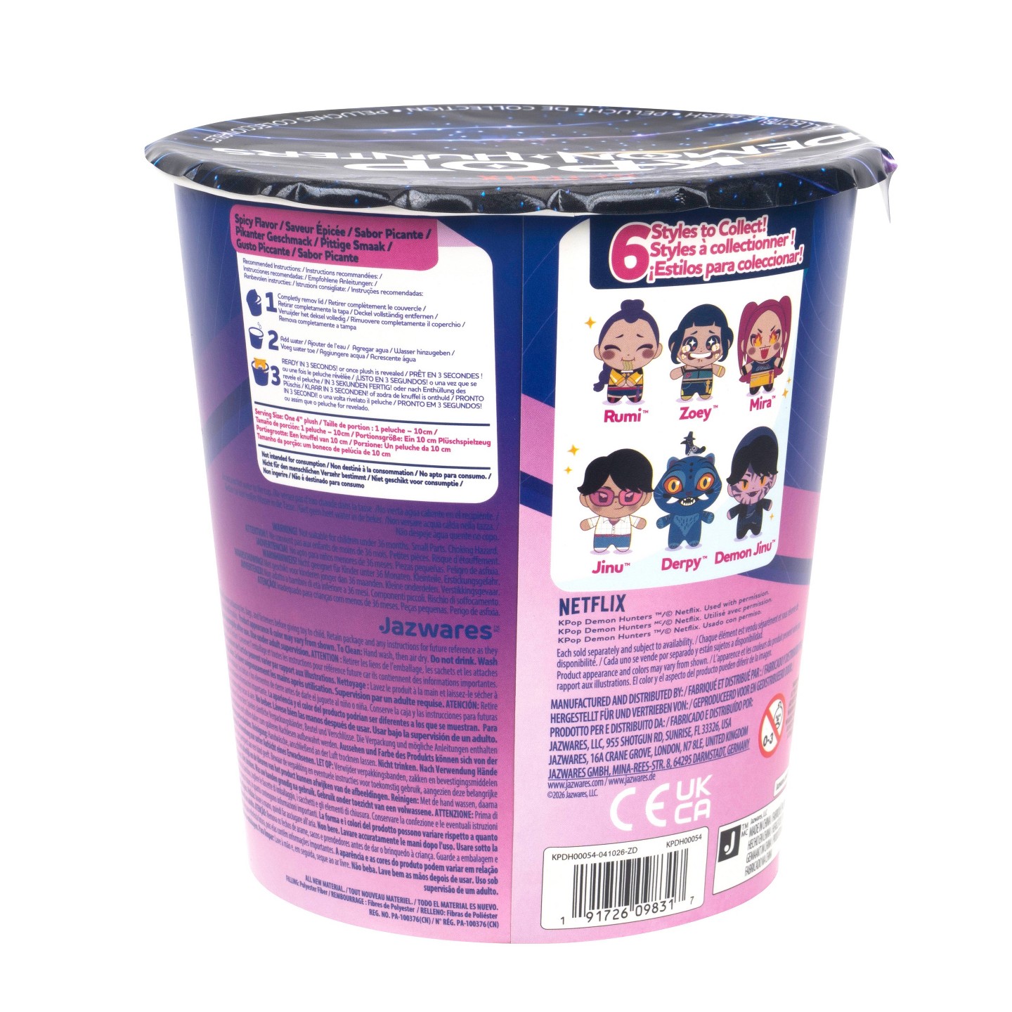 Детские мягкие игрушки KPop Demon Hunters KPop Demon Hunter 3" Blind Mini Ramyeon Cups Assortment Rosebay — фото 3