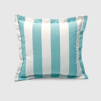 Cabana Stripe Outdoor Deep Seat Pillow Back Cushion Turquoise