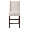 Counter Height Barstool Cream: Madison Park Wingback, Padded Seat, Espresso Wood Legs - 3 of 4