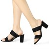 Allegra K Women's Faux Suede Opened Toe Block Heeled Slide Sandals - 2 of 4