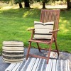 Northlight 18" Striped Cream and Black Outdoor Woven Pouf Ottoman - 2 of 4