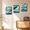 3pcs Framed Canvas Wall Art Set - Ocean Themed Whale and Ship Prints for Living Room, Bedroom, Office Decor - Canvas Material - 3 of 4