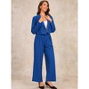 INSPIRE CHIC Women's Business Casual Outfit Notched Lapel Crop Jacket Wide Leg Pant Work Suits 2-Piece-Set - 3 of 4