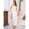 INSPIRE CHIC Women's Satin Spaghetti Strap Cowl Neck Ruched Evening Cocktail Sleeveless Midi Dresses - 3 of 4