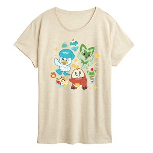 Women's - Pokémon - Sprig Fuec Quax Cafe Short Sleeve Graphic T-Shirt - 1 of 4