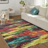 Area Rug 4x6 Machine Washable Bedroom Rug, Low-Pile Faux Wool Soft Carpet with Non-Slip TPR Backing, Modern Aabstract Accent Rug for Living Room - 2 of 4