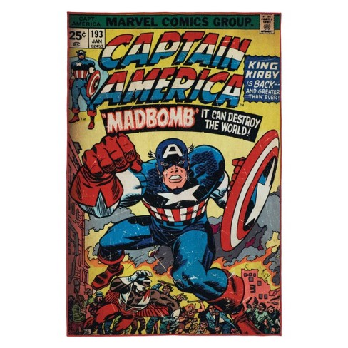 Captain America Comic 54x78 Area Kids' Rug