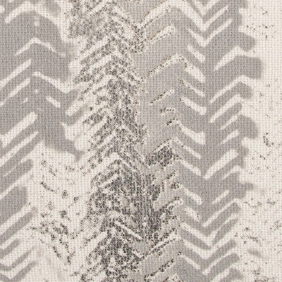 Ivory and Gray Chevron Cotton Throw Pillow