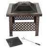 Nature Spring 26" Square Basketweave Wood-Burning Fire Pit - Bronze Finish - image 2 of 4