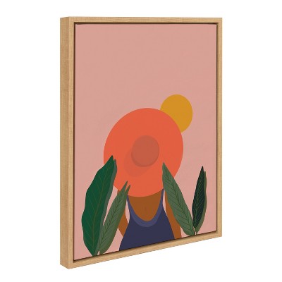 Tropical Abstract Girl with Sun Hat Canvas Print
