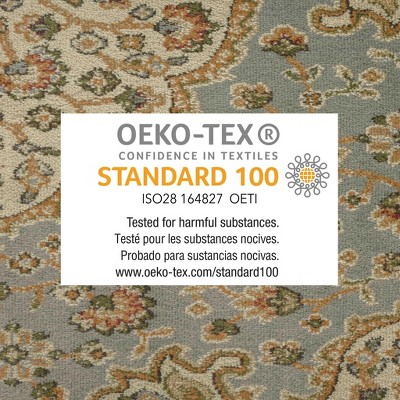 Royalty Blue and Ivory Medallion Synthetic Area Rug